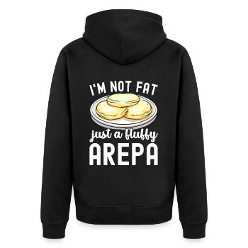 Venezolanische Arepas - Unisex Premium Bio Zip Hoodie - Schwarz - Hinten - Nico (187cm)