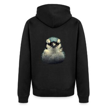 Niedlicher Blauhäher Cyanocitta Vogel - Unisex Premium Bio Zip Hoodie - Schwarz - Hinten - Nico (187cm)