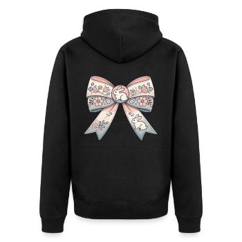 Joli arc de Pâques avec des lapins et des fleurs - Veste à capuche bio Premium Unisexe - noir - Dos - Nico (187cm)