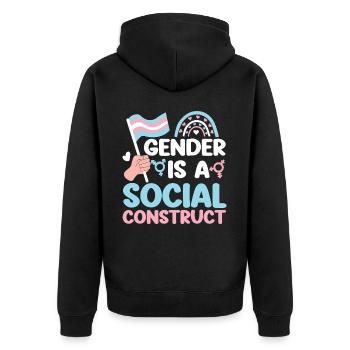 Fierté LGBT transgenre - Veste à capuche bio Premium Unisexe - noir - Dos - Nico (187cm)