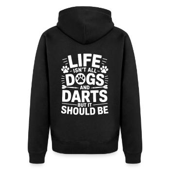 Fléchettes Dire Chien Fléchettes Drôle Fléchettes Cadeau - Veste à capuche bio Premium Unisexe - noir - Dos - Nico (187cm)