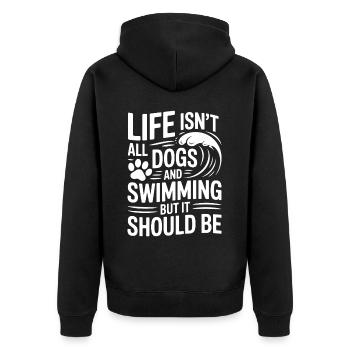 Natation Dire Chiens Drôle Natation Cadeau - Veste à capuche bio Premium Unisexe - noir - Dos - Nico (187cm)