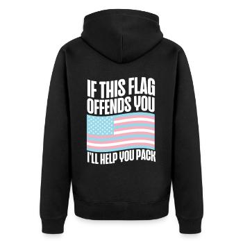Transgender Trans LGBT Pride - Unisex Premium Bio Zip Hoodie - Schwarz - Hinten - Nico (187cm)