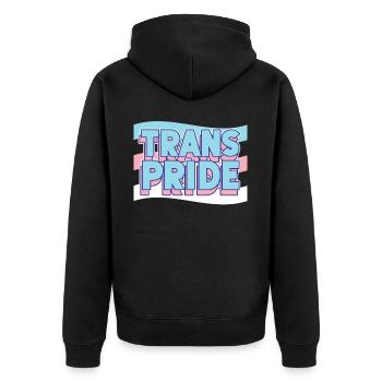 Transgender Trans LGBT Pride - Unisex Premium Bio Zip Hoodie - Schwarz - Hinten - Nico (187cm)