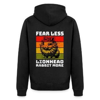 Lapin Tête de Lion Löwenkopfkaninchen - Veste à capuche bio Premium Unisexe - noir - Dos - Nico (187cm)