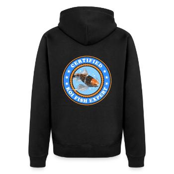 Koi Experte Kois Fische Nishikigoi Geschenk - Unisex Premium Bio Zip Hoodie - Schwarz - Hinten - Nico (187cm)