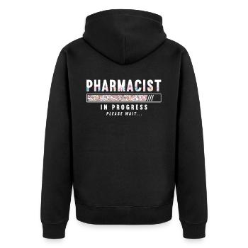 Pharmacy Tech Technician - Unisex Premium Organic Zip Hoodie - black - Back - Nico (187cm)