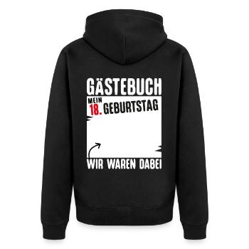 T-Shirt 18. Geburtstag Junge Lustiges Geschenk 18. - Unisex Premium Bio Zip Hoodie - Schwarz - Hinten - Nico (187cm)