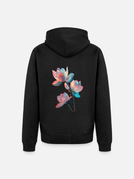 Lotus - Unisex Premium Bio Zip Hoodie - Schwarz