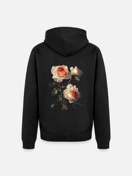 Rose - Unisex Premium Bio Zip Hoodie - Schwarz