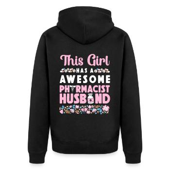 Pharmacy Tech Technician - Unisex Premium Organic Zip Hoodie - black - Back - Nico (187cm)