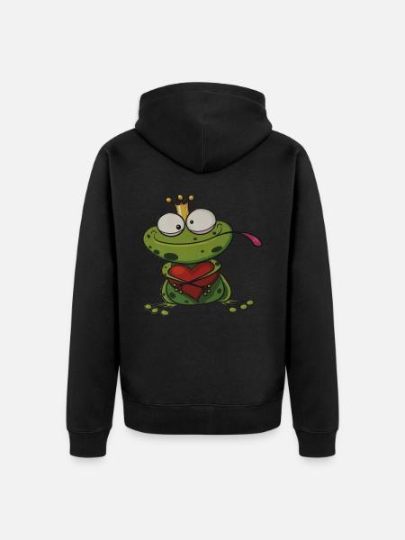 Frog - Unisex Premium Organic Zip Hoodie - black