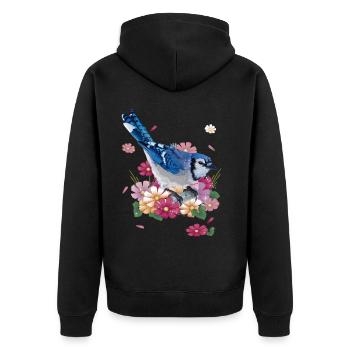 Blue Chara - Unisex Premium Organic Zip Hoodie - black - Back - Nico (187cm)