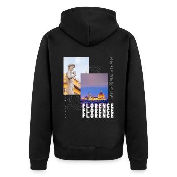 Florenz Italien Stadt Skyline Urlaub Liebe - Unisex Premium Bio Zip Hoodie - Schwarz - Hinten - Nico (187cm)