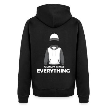 Opa weiß alles Ruhestand Senior Humor Enkelkinder - Unisex Premium Bio Zip Hoodie - Schwarz - Hinten - Nico (187cm)