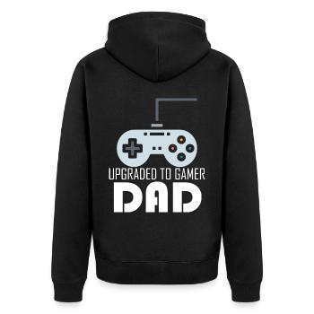 Upgraded to Gamer Dad Passende Videospiel Spieler - Unisex Premium Bio Zip Hoodie - Schwarz - Hinten - Nico (187cm)