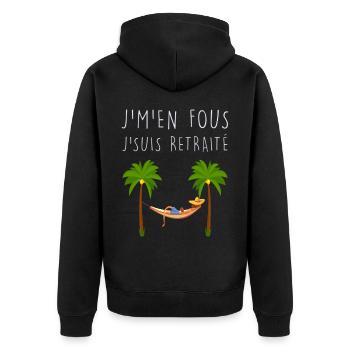 Je suis retraité Cadeau Homme Retraite Cool - Veste à capuche bio Premium Unisexe - noir - Dos - Nico (187cm)