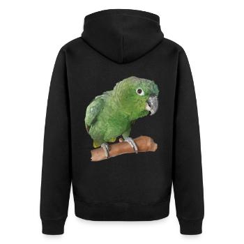 The farinous parrot - Unisex Premium Organic Zip Hoodie - black - Back - Nico (187cm)