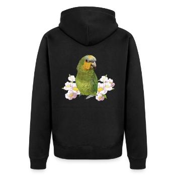 The Orange-winged Parrot - Unisex Premium Organic Zip Hoodie - black - Back - Nico (187cm)