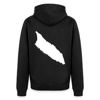 Aruba Landkarte Flagge - Unisex Premium Bio Zip Hoodie - Schwarz - Hinten - Nico (187cm)