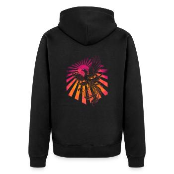 Oiseau de feu légendaire phénix - Veste à capuche bio Premium Unisexe - noir - Dos - Nico (187cm)