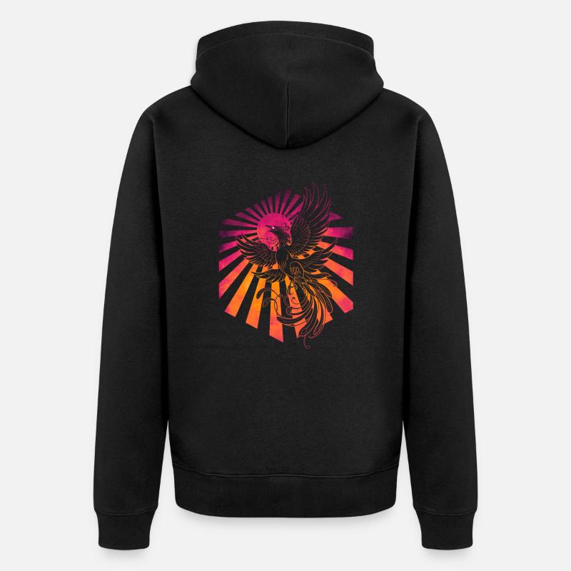 Legendärer Phönix-Feuervogel - Unisex Premium Bio Zip Hoodie - Schwarz