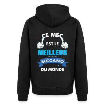 Ce mec super mécano Mécanique Auto Garage Humour - Veste à capuche bio Premium Unisexe - noir - Dos - Nico (187cm)