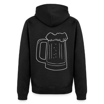 Beer Drawing Party Celebrate White - Unisex Premium Organic Zip Hoodie - black - Back - Nico (187cm)
