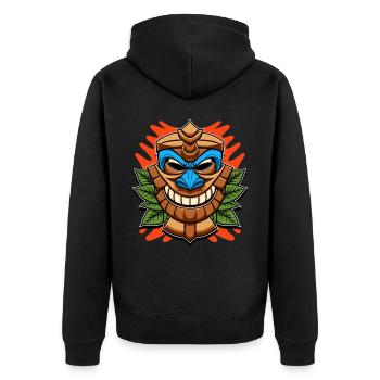 Tiki Statue - Veste à capuche bio Premium Unisexe - noir - Dos - Nico (187cm)