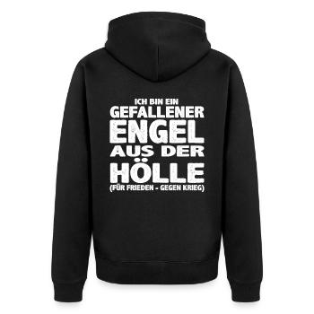 Gefallener Engel aus der Hölle - Unisex Premium Bio Zip Hoodie - Schwarz - Hinten - Nico (187cm)