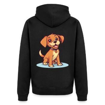 Conception de chien mignon pour les propriétaires de chiens - Veste à capuche bio Premium Unisexe - noir - Dos - Nico (187cm)