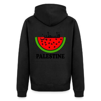 Pastèque de Palestine فلسطين - Veste à capuche bio Premium Unisexe - noir - Dos - Nico (187cm)
