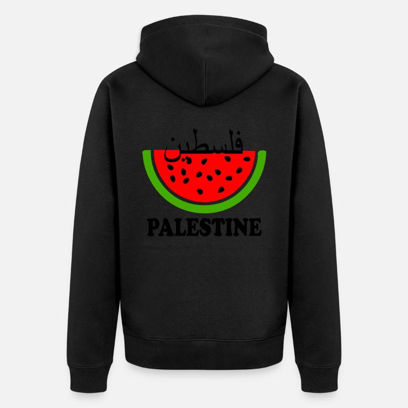 Pastèque de Palestine فلسطين - Veste à capuche bio Premium Unisexe - noir