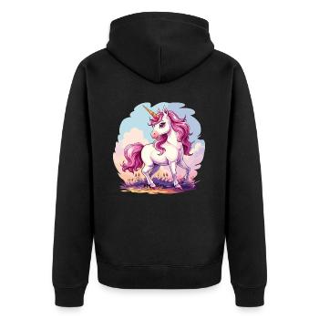 Licorne Fantasy Magie Conte de fées Sort Licornes - Veste à capuche bio Premium Unisexe - noir - Dos - Nico (187cm)