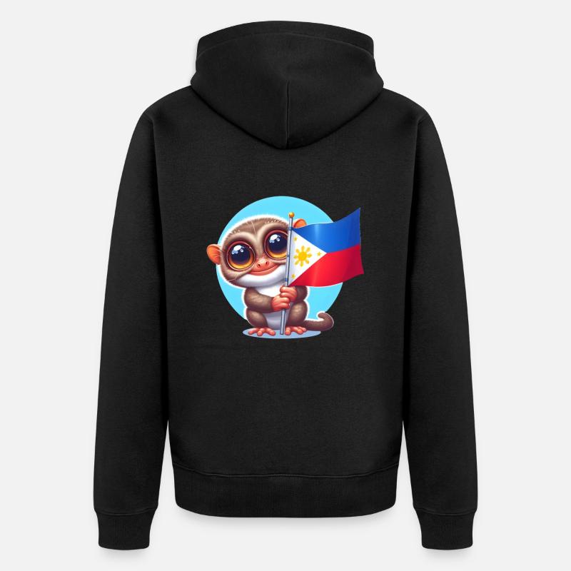 Tarsier Philippines - Veste à capuche bio Premium Unisexe - noir