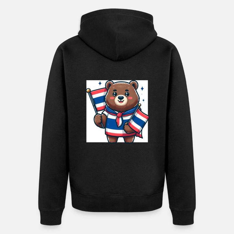 Ours de Thaïlande - Veste à capuche bio Premium Unisexe - noir