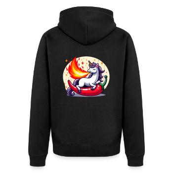 Unicorn Sharpness - Unisex Premium Organic Zip Hoodie - black - Back - Nico (187cm)