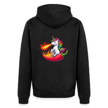 Unicorn Sharpness - Unisex Premium Organic Zip Hoodie - black - Back - Nico (187cm)