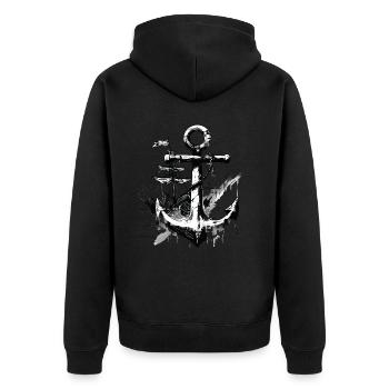 Navire d’ancre Voilier Art Marin Marin - Veste à capuche bio Premium Unisexe - noir - Dos - Nico (187cm)
