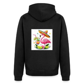 Cinco de Mayo Flamingo - Veste à capuche bio Premium Unisexe - noir - Dos - Nico (187cm)
