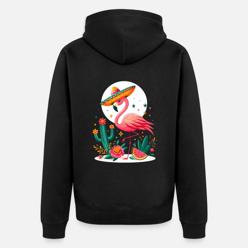 Cinco de Mayo Flamingo - Veste à capuche bio Premium Unisexe - noir