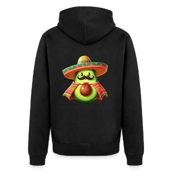 Cinco de Mayo Moustache à l’avocat - Veste à capuche bio Premium Unisexe - noir - Dos - Nico (187cm)