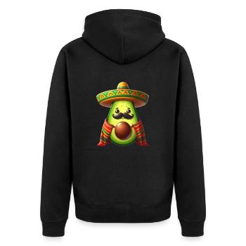Cinco de Mayo Moustache à l’avocat - Veste à capuche bio Premium Unisexe - noir - Dos - Nico (187cm)