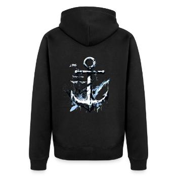 Navire d’ancre Voilier Art Marin Marin - Veste à capuche bio Premium Unisexe - noir - Dos - Nico (187cm)