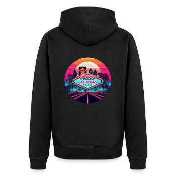 Sunset over Las Vegas - Unisex Premium Organic Zip Hoodie - black - Back - Nico (187cm)