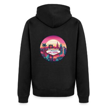Las Vegas - Veste à capuche bio Premium Unisexe - noir - Dos - Nico (187cm)