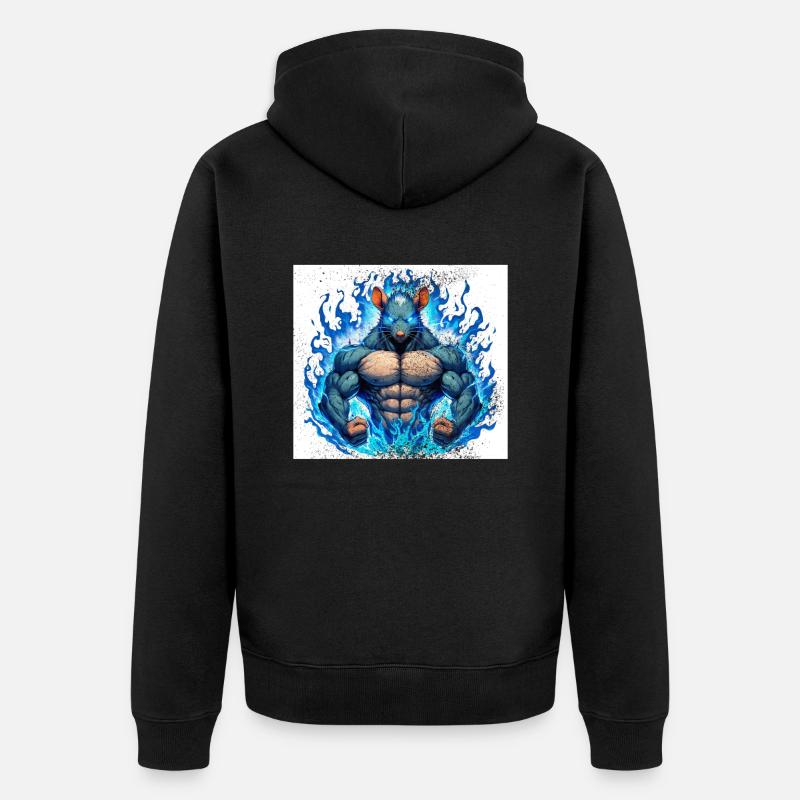 Rat musclé - Veste à capuche bio Premium Unisexe - noir