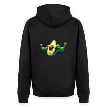 Starke Avocado - Unisex Premium Bio Zip Hoodie - Schwarz - Hinten - Nico (187cm)