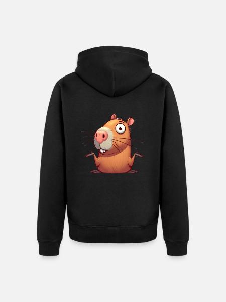 Confused Capybara - Unisex Premium Organic Zip Hoodie - black
