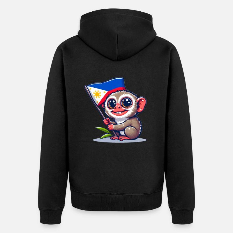 Philippinischer Stolz - Unisex Premium Bio Zip Hoodie - Schwarz